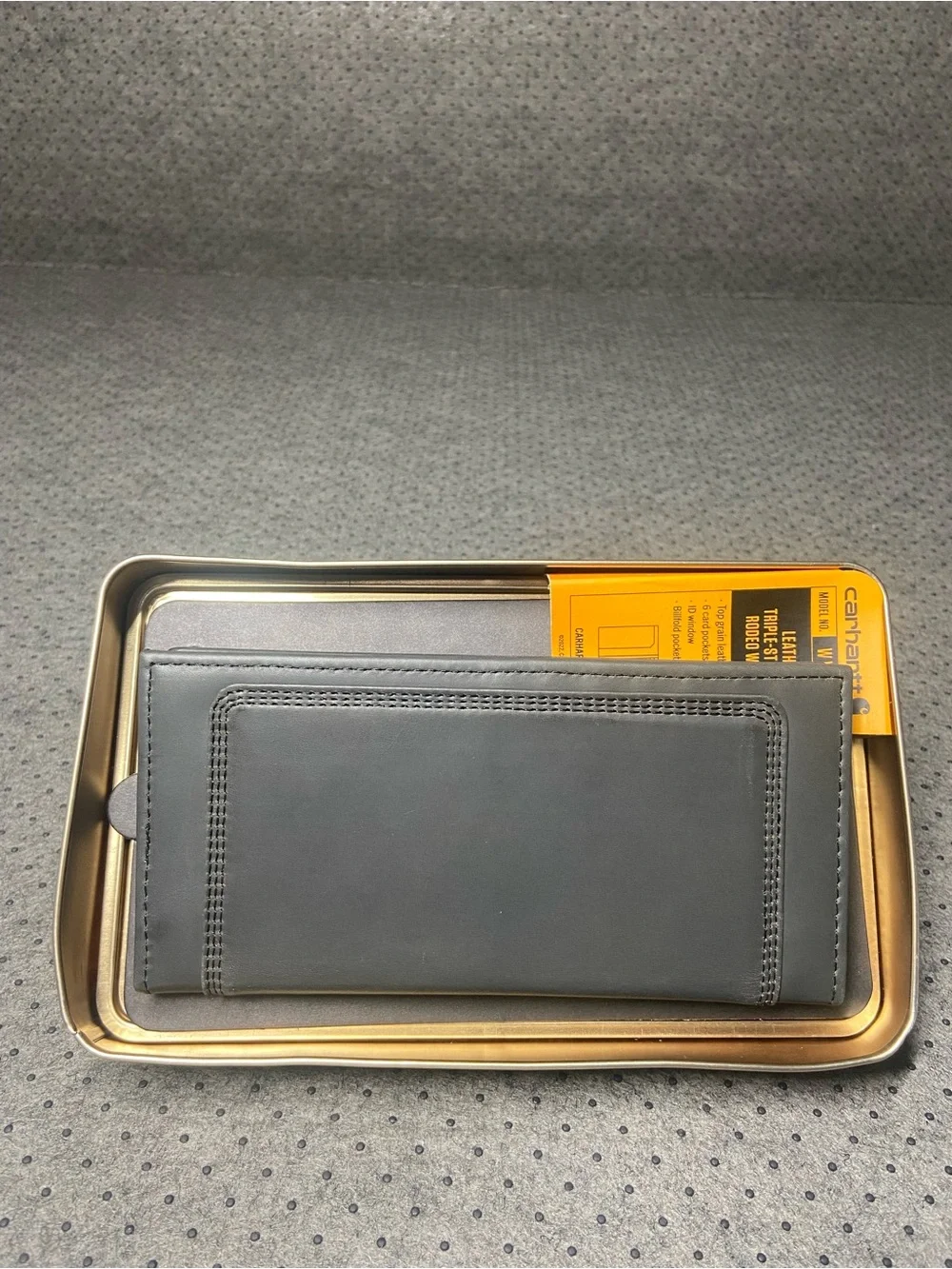 Carhartt Leather Triple-Stitched Rodeo Wallet Black WW0214 6 Card Pocket NWT